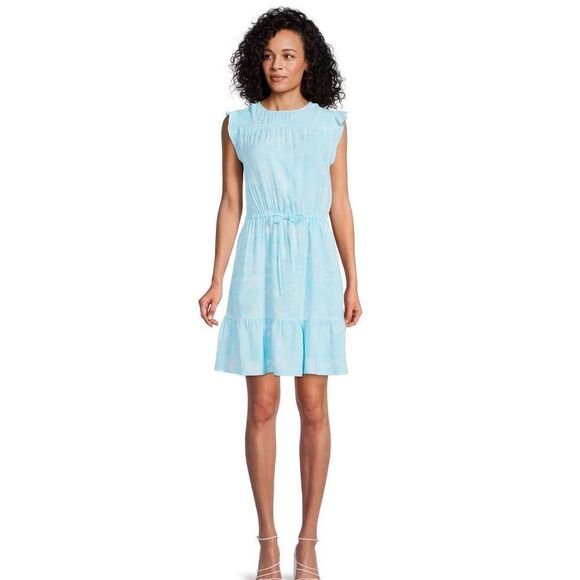 NEW WITH TAGS WOMEN Time and Tru
Blue Tie Dye Flutter Sleeve Dress with Pockets - Picture 1 of 6